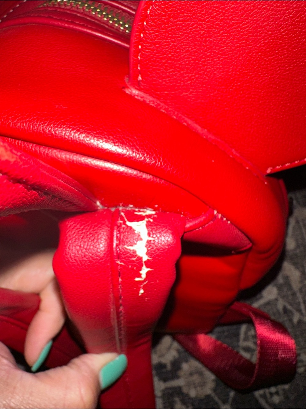 Disney loungefly Red Minnie Bow Mini Backpack with Gold Hardware - Picture 6 of 10